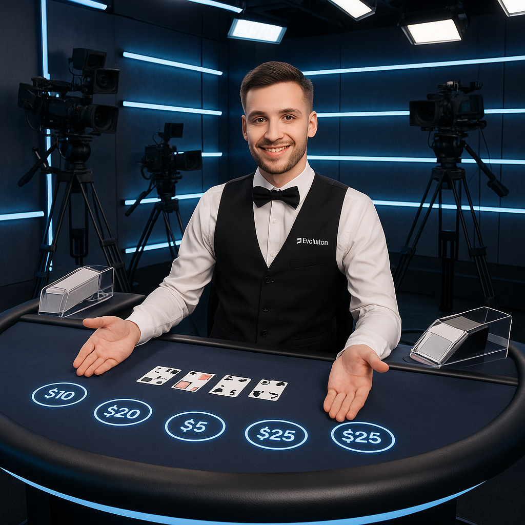 I24Slots - Live Blackjack - Interactions réelles Evolution Gaming
